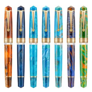 Asvine P20 Piston Filling Fountain Pen Acrylic Beautiful Patterns ef/f/m nib with Golden Clip Smooth Writing Office Gift Pen 240417