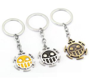 Anime One Piece Heart Pirates Trafalgar Law BEPO Logo Emblem Athloy Blak kluczyek Łańcuchy kluczy do kluczy Akcesoria 6789132