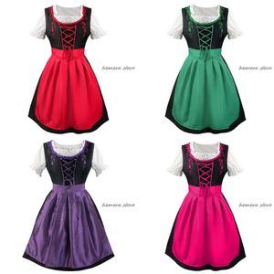 Signore tedesche Dirndl Lace Up Festival Oktoberfest Costume Abito da festa in costume