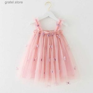 Mädchenkleider Baby Sommerkleid für Mädchen Schmetterling Kleider Geburtstagsfeier Kleid Casual Urlaub Baby Kleidung Tüll Sling Girls Kleid