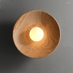 Wall Lamp Japanese Retro Wabi-sabi Furniture Living Room Nordic Home Decor Stair Aisle Homestay Lights Wood Decoration Sconces