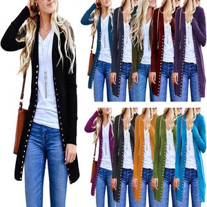 Женские куртки Women 2024 Fashion Fall Ladies продает Европу Америку Long Pure Cardigan Buttons Coats SLSM80815