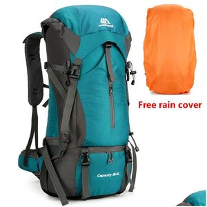 Outdoor Bags 70L Nylon Cam Backpack Travel Bag With Rain Er Hiking Daypack Mountaineering Men Shoder Lage 230922 Drop Delivery Sports Dhsrn