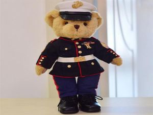 High quality teddy bear plush toy soft pp cotton uniform doll Collection Military gifts Veterans souvenir Christmas gift2858245