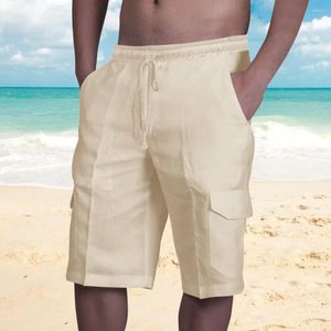 Men's Pants Men Five-point Shorts Hiphop Breathable Cotton Linen Sports Short Solid Color Simple Summer Thin Casual