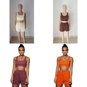 Solid Casual Sets Ladies Tracksuits Crop Top and Drawstring Shorts 2 Piece Matching Sportswear Set Summer Athleisure Outfits