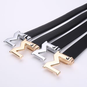 Designer Belt M Letter Steel Buckle Women's Belt Fashion Business Leisure Outdoor Men's Belt