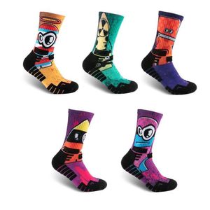 Socks, Men's Trendy Socks, Thickened Towel Bottom, Medium Length Tube, Thin Style, Women's Sports Basketball, Cartoon Monster, Cute Style, Instagram Trend