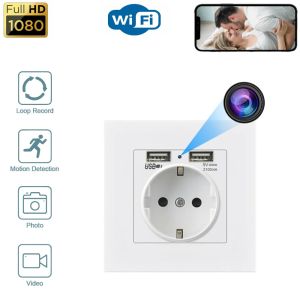 System Eu Stardard Socket Base Wireless Ip Camera Hd 1080p Power Outlets 24/7 Home Security Surveillance Camera Wifi Remote Monitoring