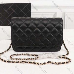 2024 Designer -Umhängetaschen Kette Gurt Handtaschen Plaid -Geldbörsen Doppelbuchstaben Solid Schnalle Schaffell Kaviar Muster Damen Luxus Abendbeutel Totes Totes