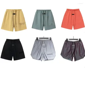 Shorts masculinos designer de algodão masculino de alta qualidade homens mulheres letra tridimensional de férias de verão curto preto casual solto reflexivo