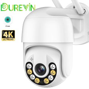 Sistema 8MP 4K HD PTZ Câmera IP Wi -Fi Outdoor 1080p Segurança sem fio CCTV Câmera AI Rastreamento de áudio 4x Vigilância de zoom digital P2P RTSP