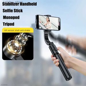 Selfie monopods roreta ny vikbar trådlös handhållen gimbal stabilisator selfie stick stativ med bluetooth slutare monopod för iphone y240418