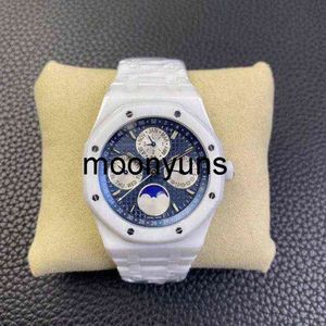 Piquet Audemar Luxury Watches for Mens Mechanical 2022Luxury Brand 41mm ETA 5134 Movimento 26579 Cerâmica branca Genebra Designers Wristwatches de alta qualidade