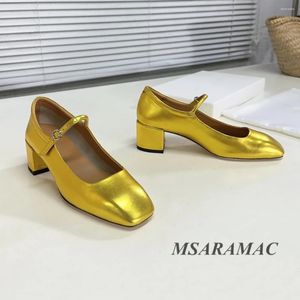 SCARPE INDRESSA 2024 CANNO FERRA METALLICO GOLD CANNO PARPARE MARY JANE RETRO RETTO VERO DONNE DONNE SUCCHI