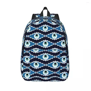 Backpack Turkish Greek Evil Eye Travel Canvas School Laptop Bookbag Mediterranean Nazar Lucky Charm College Student Daypack Bags