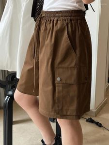 Shorts Shorts Summer Casual Casual Solid Color Decorazione tasca