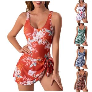 Women's Swimwear Women Floral Print Sexy Suspender Adjustable Belly Covering Swimsuit With Breast Pads For Slimming Bikini Expensive