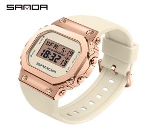 Sanda Luxury Women039S Watches Fashion LED عرضية إلكترونية رقمية ساعة من الذكور السيدات ساعة Wristwatch Relogio Feminino 9006 28672554