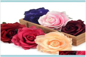 Fiori decorativi ghirlande Feste Festive Party Supplies Home Garden100PCS Artificial Deep Red Rose Silk Fagro per decorazioni per matrimoni8503115