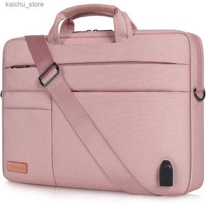 その他のコンピューターアクセサリーDomiso Womens Laptop Sleeve with USB充電14 15.6 17.3インチノートブックコンピュータービジネスブリーフケースメッセンジャーバッグY240418