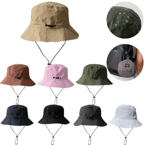 Berets Waterproof Fisherman Hat Kobiety Summer Sun Anti-UV Ochrona kempingowe turystyczne czapki męskie wiadra panama wiadra