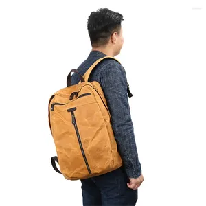 Backpack Nesitu Waterproof Vintage Yellow Grey Army Green Coffee Canvas Women Men Backpacks 15.6'' / 14'' Laptop Travel Bags #M5385