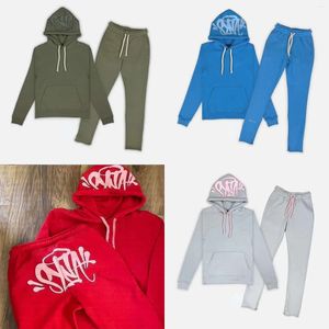 Herrspårar streetwear synaworld y2k hoodie tröja spårbyxor två stycken bokstäver broderi baggy set sportkläder