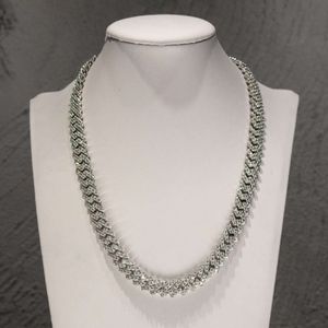 Fashion Iced Out 925 Sterling Silver 10mm Vvs Moissanite Diamond Hip Hop Jewelry Moissanite Cuban Link Chain