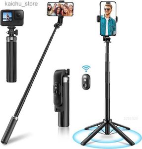 Selfie Monopods FGCLSY 2023 NOVO MINI SUFIE Stick Tripé com atualização remota Design quadripódico 40 Controle Bluetooth Recarregável Extendível Y240418