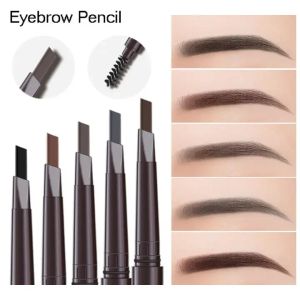 Enhancers 5 PCs Augenbrauenbleistift 2 in 1 professionelles Kosmetik -Make -up 5 Farben wasserdichte Augenbrauen Tattoo Pinsel Langlebiger Augenbrauenstift