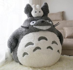 Dorimytrader kvalitet anime totoro plysch leksak stor fett fylld tecknad totoro docka för barn gåva dekoration 55 cm 77 cm dy505617369848