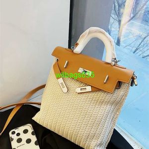 Bolsas de mochila de couro confiáveis ​​de luxo ky bolsa feminina tecida mochila 2024 primavera nova moda de grande capacidade de lazer One ombro FA tem logotipo hbym7g