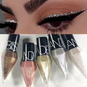 Eyeliner diamant blank ögonskugga ögon foder vattentät glitter paljetter eyeliner ögon skugga makeup skönhet kosmetik silver rosguld färg