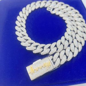 Pass Diamond Tester VVS Moissanite Wiselant Sterling Siover 925 Biżuteria Męska łańcuch linków kubański