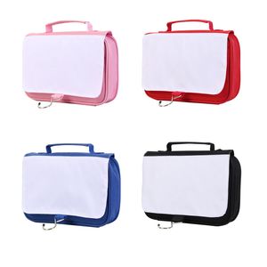 DHL30pcs Cosmetic Bags Sublimaton DIY White Blank ProtableTravel Flap Cover Wash Bag With Hook