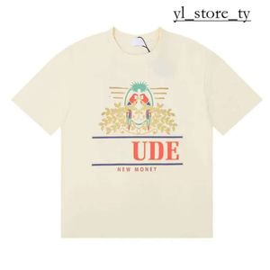 Rhude New 2024 Designer Mens T Shirt Trendy Graphic Printed Women Mens Clothing Rhude Shirt krótkie rękawowe graffiti luźna koszula Rhude TEE TEE 1193