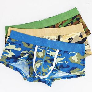 Underpants 3 PCs/Los Männer tarnen lange Boxer/Woxuan Marke Polyester Low Rise Herrenbeutel Nahe Shorts Unterwäsche