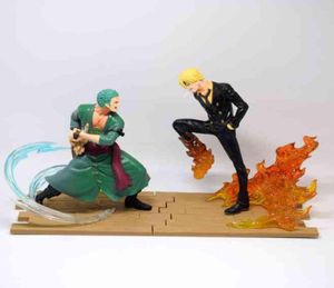 ワンピースアニメフィギュアSanji Roronoa Zoroアクションフィギュアワンピースログファイル選択Vol1 Figurine CombatバージョンToysx05269556236