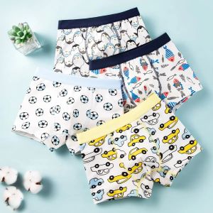 Shorts 4 PCS Kids Boys Underwear Cartoon Children's Shorts Panties for Baby Boy Toddler Boxers Stripes Teenagers Cotton Underpants