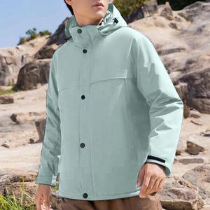 Men's Trench Coats Mountaineering Windbreaker Coat Sports Hooded Jackets Hiking Windproof Outdoor For Man Soild Casual Jacket Hombre