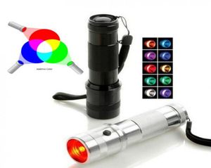 Neue Regenbogenfarbe Farbwechsel RGB LED Taschenlampe 3W Aluminiumlegierung RGB Edison LED Multicolor LED Regenbogen von 10 Farbe TORC3391223