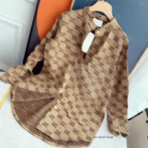 Shirt Jacket Classic Logo Jacquard Pocket Lapel Long Sleeves Jackets Single Row Button Belt Corset Waist Design Medium Length Outerwear Jackets for Women Casual 56