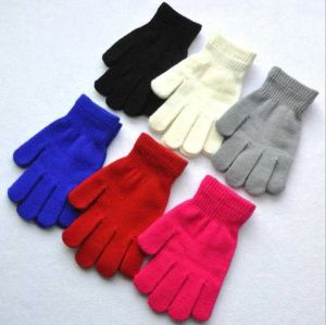 Dorosłe zimowe ciepłe dzianinowe rękawiczki dla dzieci dla dzieci dziewczyna pięć palców magiczne rękawiczki na świeżym powietrzu
