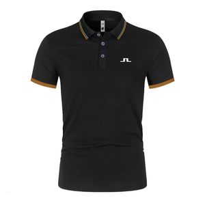 2024 Jlindeberg Golf Shird Luxury Polo Shirt Quick Drying Paspiration Breatpel Lapel Short-Sleeved Tシャツの男性夏240417