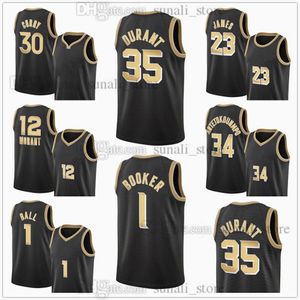 2024 Black Select Series Basketball Jerseys Stephen 30 Curry LeBron 23 James Devin 1 Booker Kevin 35 Durant Lamelo 1 Ball Ja 12 Morant Giannis 34 Antetokounmpo