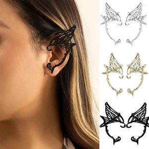 Backs Earrings Antique Gold Color Elf Ear Clip Retro Hook Alloy Single Side Jewelry Accessories Korean Style Cuff Party