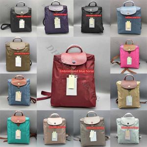 Vendas de alta qualidade bolsa bolsa de bolsa de atacado Moda de moda dobrável backpack nylon feminino 70º aniversário bordado bordado horsecurses designer
