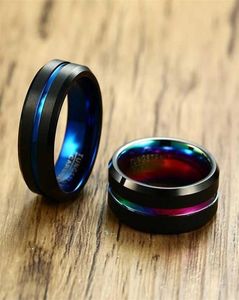 Vnox 8mm Matte Surface Tungsten Carbide Men Ring Classic Black Wedding Bands Mash Alliance Anniversary Regalo Wear 2202092308757