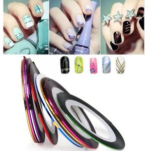 Nail Stickers 10PCS Multicolor Rolls Strip Striping Tape Line Wrap Tips Decoration Sticker DIY Art Manicure Professional